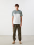 LC Waikiki Crew Neck Short Sleeve Combed Cotton Men's T-shirt with Color Block